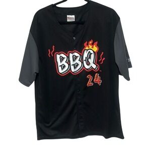 Dodgers Rancho Cucamonga Quakes BBQ Sublimated Button V-Neck Jersey Size XL